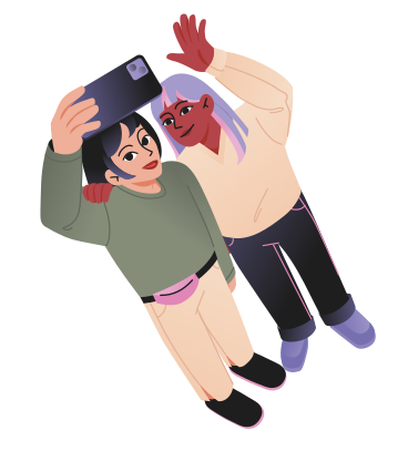 Couple de femmes prenant des selfies PNG, SVG