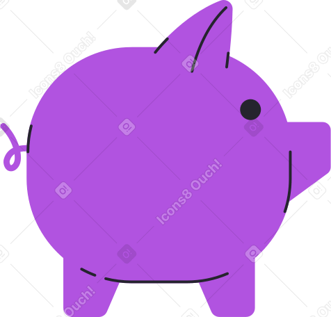 Фиолетовая копилка в PNG, SVG