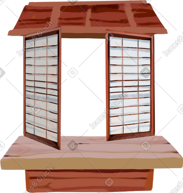 Wall with open windows PNG, SVG