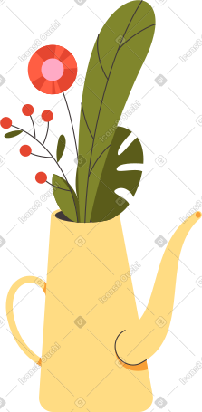 喷壶里的花 PNG, SVG