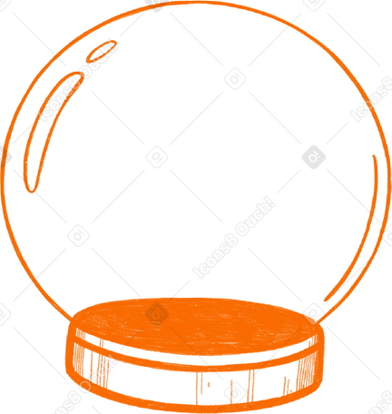 Снежный шар с оранжевой подставкой в PNG, SVG