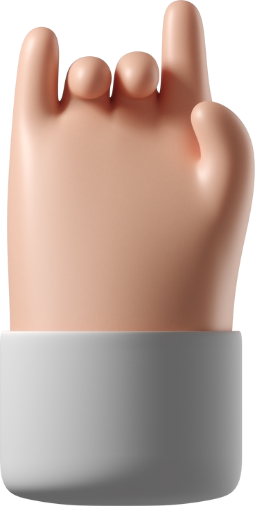 White skin hand making a rock sign PNG, SVG