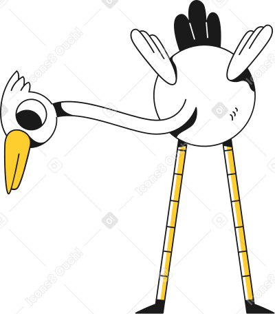 stork Illustration in PNG, SVG
