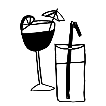 Two summer drinks: cocktail and soda  PNG, SVG