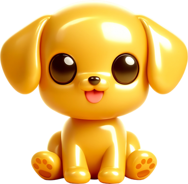 Желтый щенок в PNG, SVG