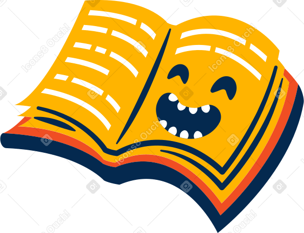 book laughing Illustration in PNG, SVG