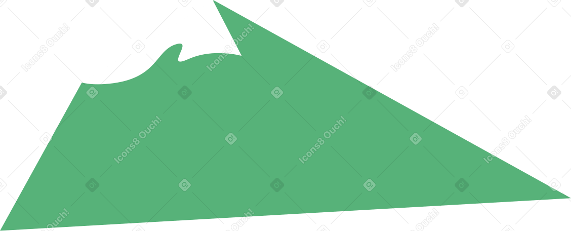 green mountain with snowcap PNG, SVG