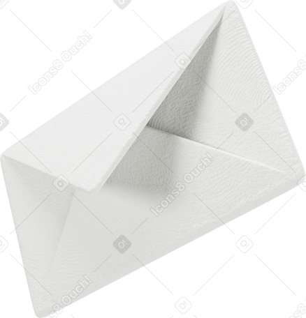 3D 空气中的白色信封 PNG, SVG
