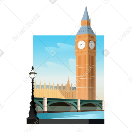 London Big Ben background PNG, SVG