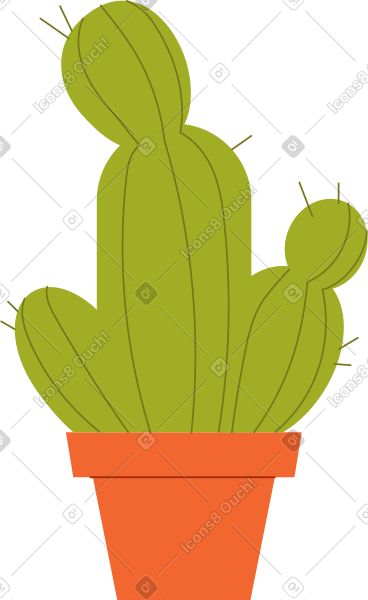 Cactus in a pot PNG, SVG