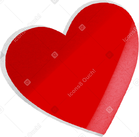 valentine in the shape of a red heart Illustration in PNG, SVG