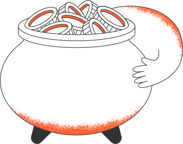 pot and coins PNG, SVG