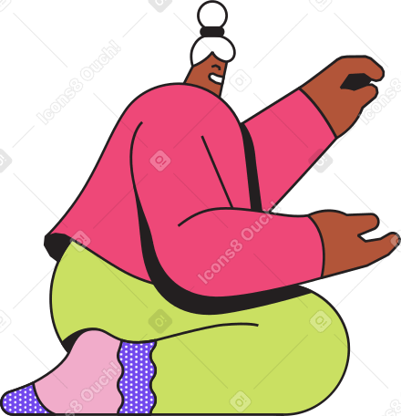 Femme assise sur ses genoux PNG, SVG