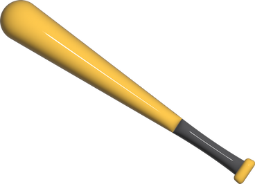 yellow baseball bat PNG, SVG