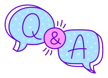 lettering sticker q&a dots text PNG, SVG