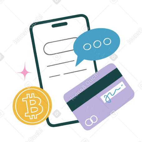 Crypto wallet app Illustration in PNG, SVG