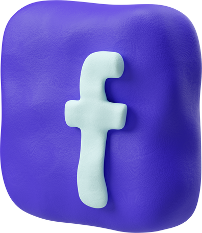3D Three-quarter view of a square facebook logo PNG, SVG