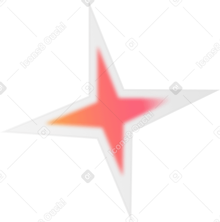 blurred red star in glass PNG, SVG