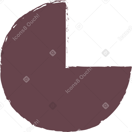 Коричневая круговая диаграмма в PNG, SVG