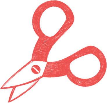 red children's scissors PNG, SVG