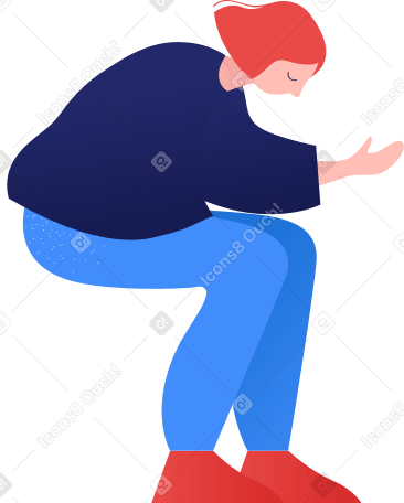 sleeping sitting woman without arm Illustration in PNG, SVG