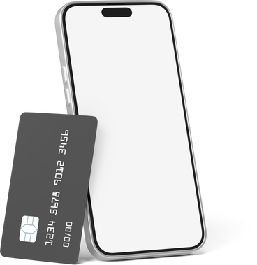 phone and card standing PNG, SVG