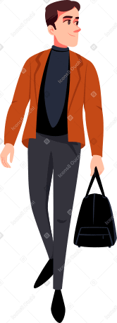 man with a handbag Illustration in PNG, SVG