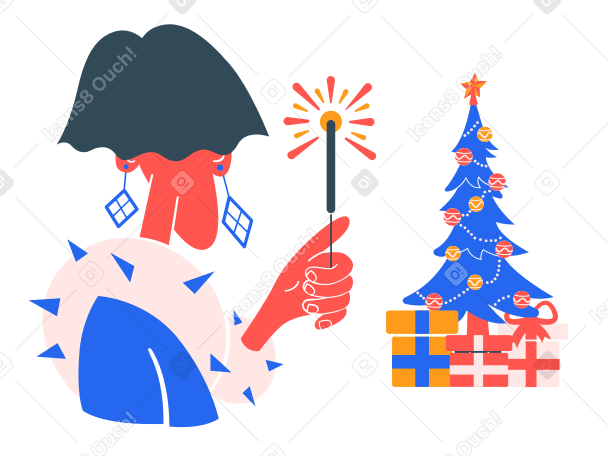 Christmas sparkles Illustration in PNG, SVG