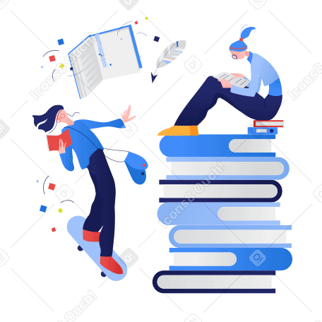 Reading of books PNG, SVG