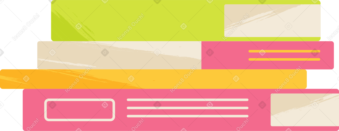 stack of four books Illustration in PNG, SVG