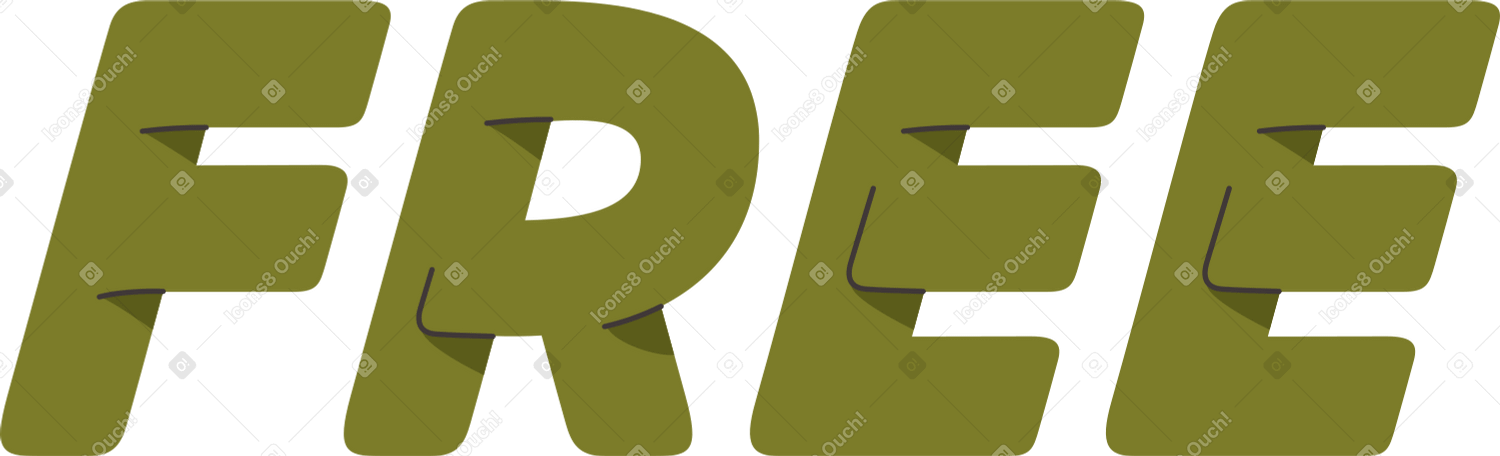 lettering green free Illustration in PNG, SVG
