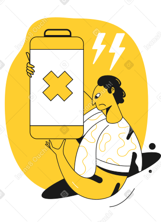 Battery is low Illustration in PNG, SVG