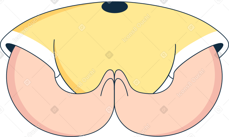 body with hands on chest Illustration in PNG, SVG