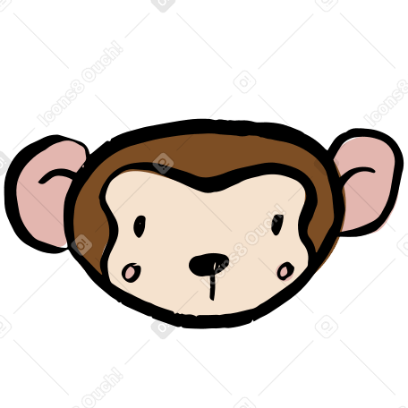 monkey's head Illustration in PNG, SVG