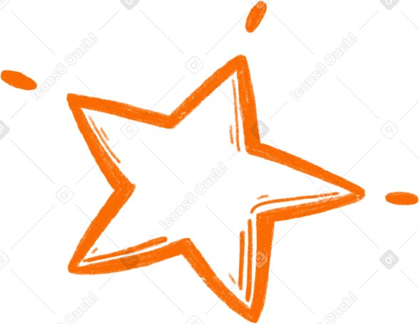 orange star line Illustration in PNG, SVG