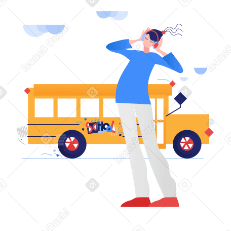 학생 및 스쿨 버스 PNG, SVG