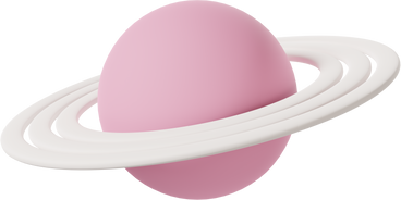 planet with disc pink PNG, SVG