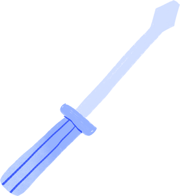 blue screwdriver PNG, SVG