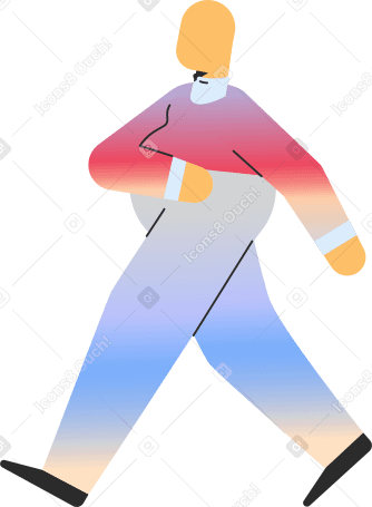 chubby adult walking Illustration in PNG, SVG