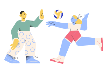 Playing volleyball PNG, SVG