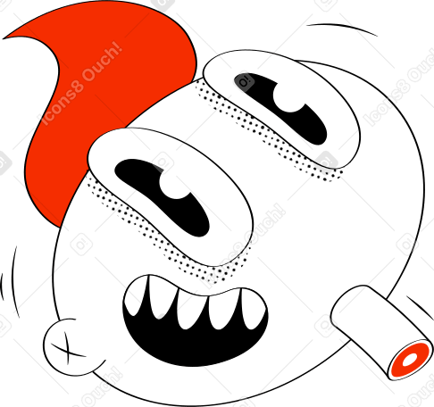 severed head smiling Illustration in PNG, SVG