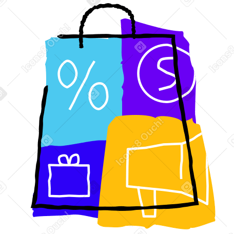 Shopping animated illustration in GIF, Lottie (JSON), AE