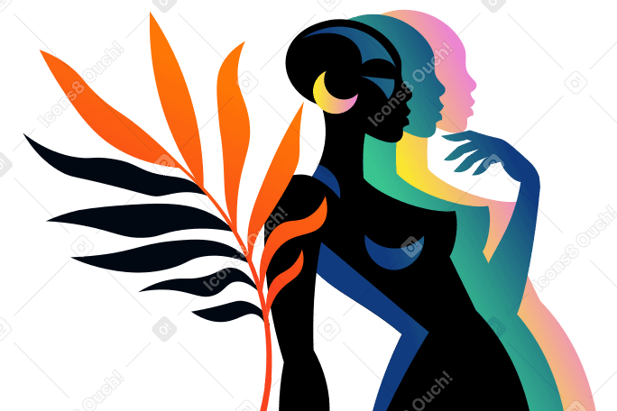 Woman with leaf PNG, SVG