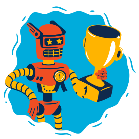 Victory of artificial intelligence Illustration in PNG, SVG