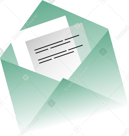 Анимированная иллюстрация Открытое письмо с текстом в GIF, Lottie (JSON), AE