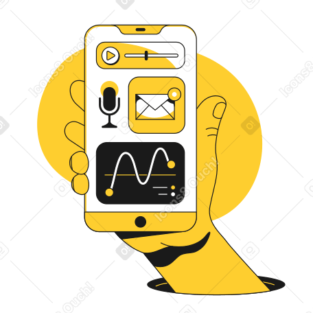 Phone apps Illustration in PNG, SVG