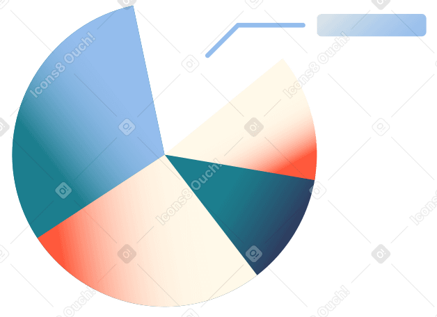 Pie chart with comment Illustration in PNG, SVG