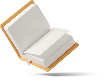 open orange book floating PNG, SVG
