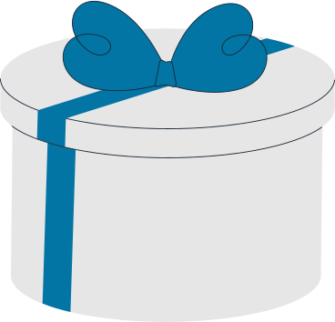 round gift box with bow PNG, SVG