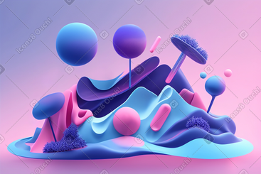 3d 抽象几何构图背景 PNG, SVG